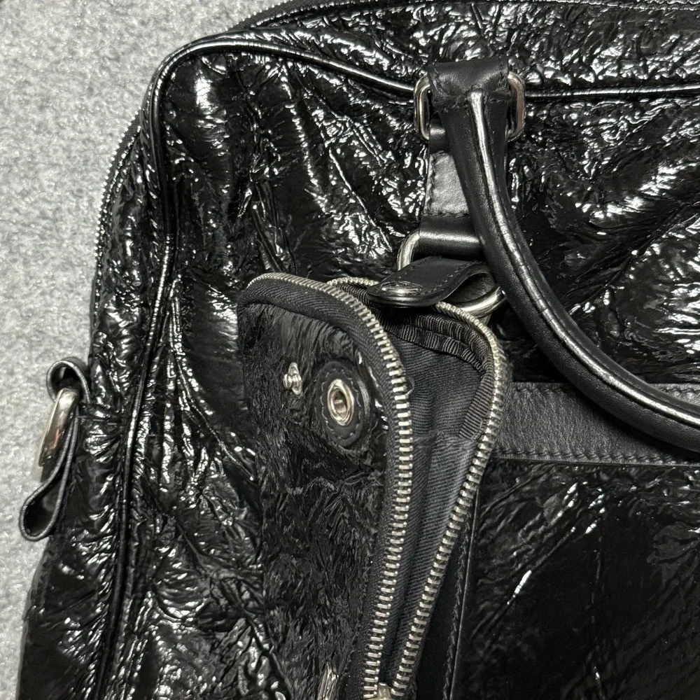 Dolce & Gabbana Briefcase Black Crinkle Leather Document Mens Business Bag